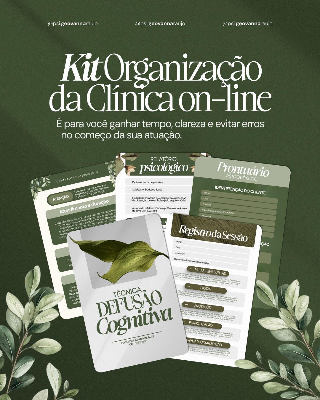 Kit Organização da Clínica On-line