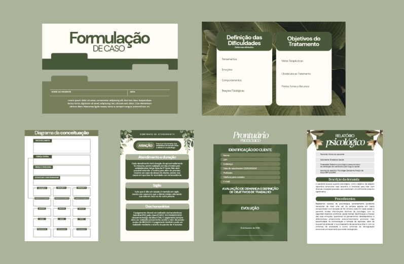 Visão geral dos documentos incluídos no Kit Organização da Clínica On-line